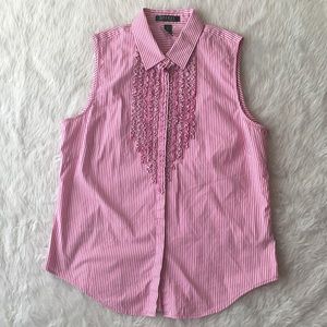 Lauren Ralph Lauren Women’s Sleeveless Ruffle Top